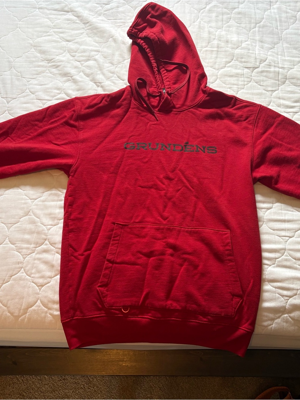 Grundéns Red Hooded Sweatshirt with Front Pocket